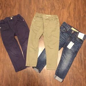 Boys size 3-4 jeans - 3 pairs blue, green, denim